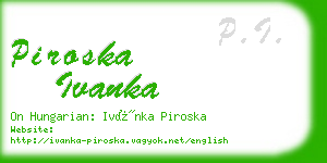 piroska ivanka business card